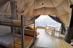 Ash dome interior with bunk beds