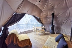 Ash dome interior with stove